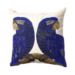 Jonathan Adler Animalia Beaded Pillow Kit - Macaw, Blue